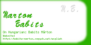 marton babits business card